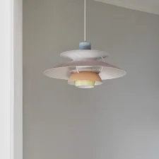 PH 5 Pendant Lamp, pastels blue rose peach