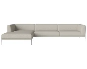 Caisa 4-Seater w. Chaise Longue, brushed steel/Nantes sand