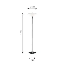 PH 3½-2½ Floor Lamp, high lustre chrome plated
