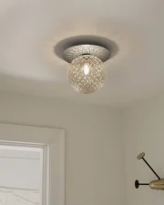 Liila 1 Wall/Ceiling Light Large, light silver/optic clear