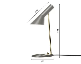 AJ Mini Table Lamp, warm grey/brass