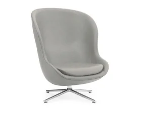 Hyg Lounge Chair High Swivel, smoke/aluminium