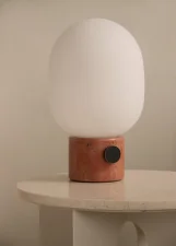 JWDA Table Lamp, red travertine