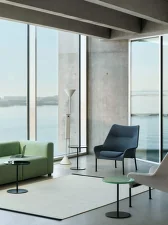 O2 Lounge Chair, soft grey textile