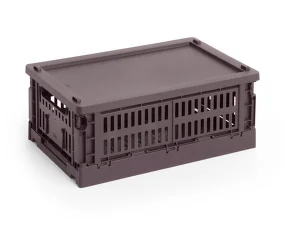 Colour Crate Lid Plastic Small, bordeaux