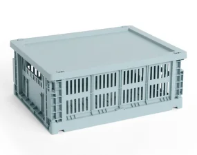 Colour Crate Lid Plastic Small, dusty blue