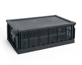 Colour Crate Lid Plastic Large, charcoal