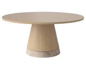 Piro Coffee Table Ø90 H42, white pigmented oiled oak