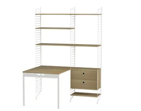 String Workspace E Shelving Set, oak/white