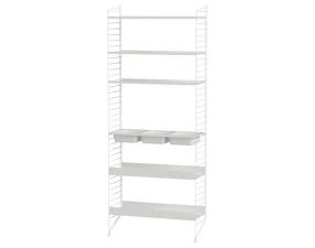 String Bathroom L Shelving Set, white