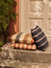 Strand Outdoor Cushion, indigo blue/parchment