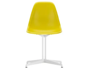 Eames Plastic Side Chair DSL, mustard / white