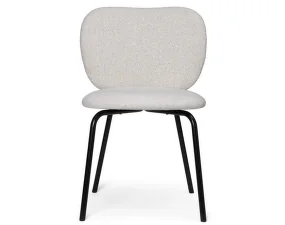 Rico Side Chair, Soft Bouclé off-white / black