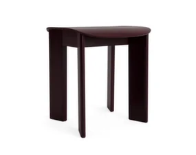 Chisel 10 Stool, dark bordeaux lacquered beech