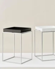 Tray Table 40x40, chocolate high gloss / silicone coated steel