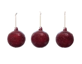 Flurry Glass Baubles L Set of 3, picante red