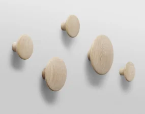 The Dots Coat Hook, Set of 5, oak