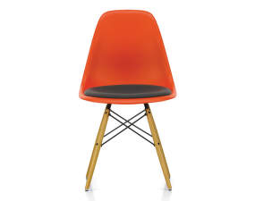 Eames Plastic Side Chair DSW, padded seat
