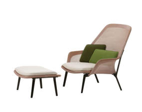 Slow Chair & Ottoman, cream/coated