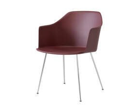 Rely HW33 Armchair, chrome/red brown