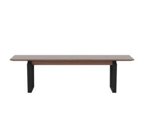 Nord Bench 160 cm, black oak / oiled walnut