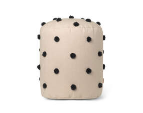 Dot Tufted Pouf, sand/black