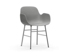 Form Armchair Chrome, grey