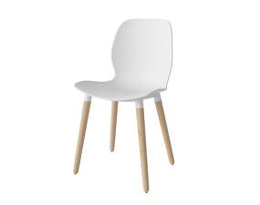 Seed Dining Chair Wood, white pigmented oak / white
