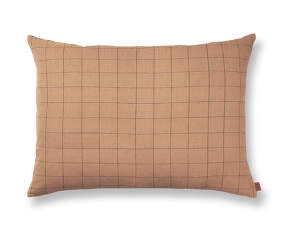 Brown Cotton Cushion Large Grid