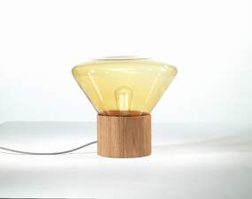 Muffins WOOD 01 PC849 Table Lamp, amber / natural waxed oak