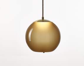 Knot Small Sfera PC1035 Pendant Lamp, smoke brown / brass