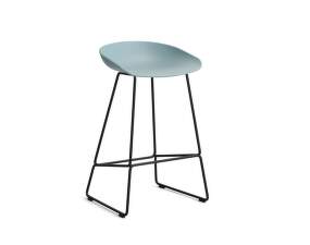 AAS 38 Bar Stool Low Black Steel, dusty blue