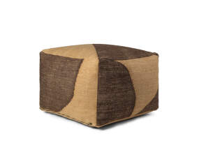 Forene Square Pouf, tan/chocolate