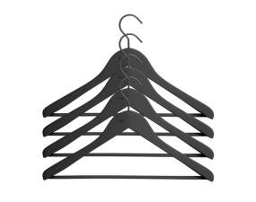 Soft Coat Hanger Wide w. Bar, Set of 4, black