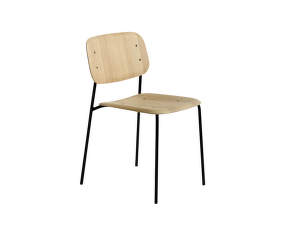 Soft Edge 40 Chair, black steel base / oak