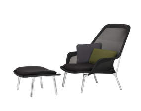Slow Chair & Ottoman, black/polished