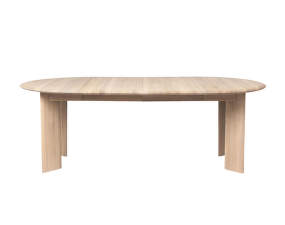 Bevel Extendable Dining Table Ø117 - 217 cm, white oak