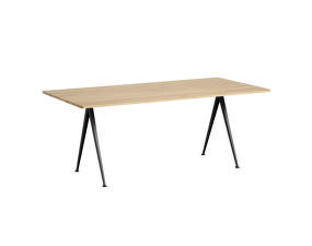 Pyramid Table 02 190x85 Black Steel, lacquered oak