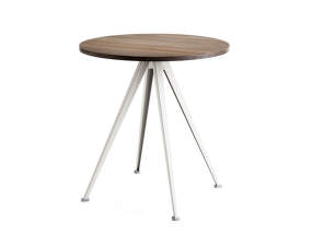 Pyramid Table 21 Ø70 Beige Steel, smoked oak