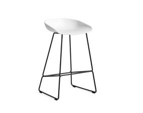 AAS 38 Bar Stool Low Black Steel, white