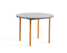 Two-Colour Dining Table Ø105, ochre/light grey