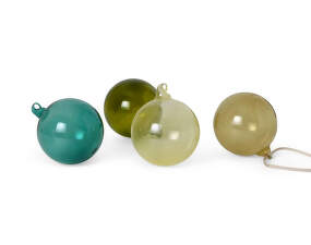 Glass Baubles L, Set of 4, mixed dark