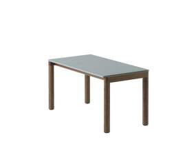 Couple Coffee Table 1 Tile Wavy, pale blue / dark oiled oak