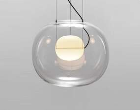 Big One Large PC1336 Pendant Lamp, smoke grey / triplex opal