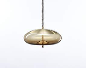 Knot Disco PC1017 Small Pendant Lamp, smoke brown / brass