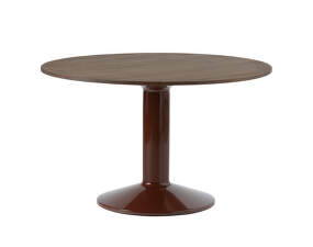 Midst Table Ø120, dark oak/dark red