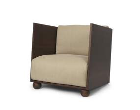Rum Lounge Chair Rich Linen, dark stained / natural