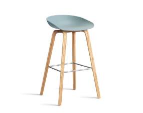 AAS 32 Bar Stool High Oak Veneer, dusty blue