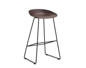 AAS 38 Bar Stool High Black Steel, raisin