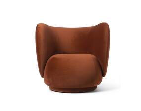 Rico Lounge Chair Swivel Rich Velvet, rust